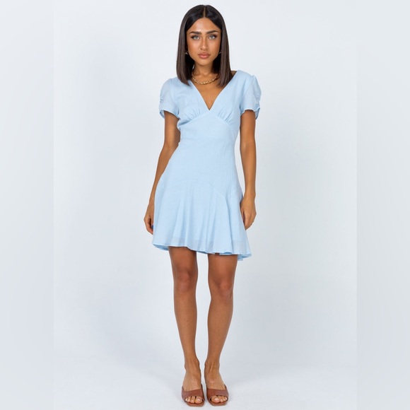 Princess Polly Dresses & Skirts - Princess Polly The Sting Mini Dress Size 8 Baby Blue